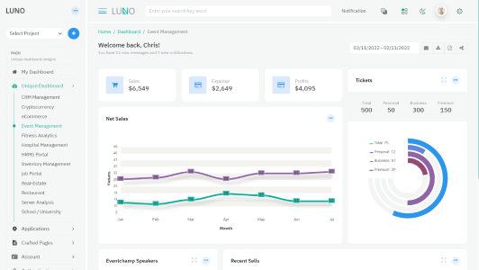 Dashboard event